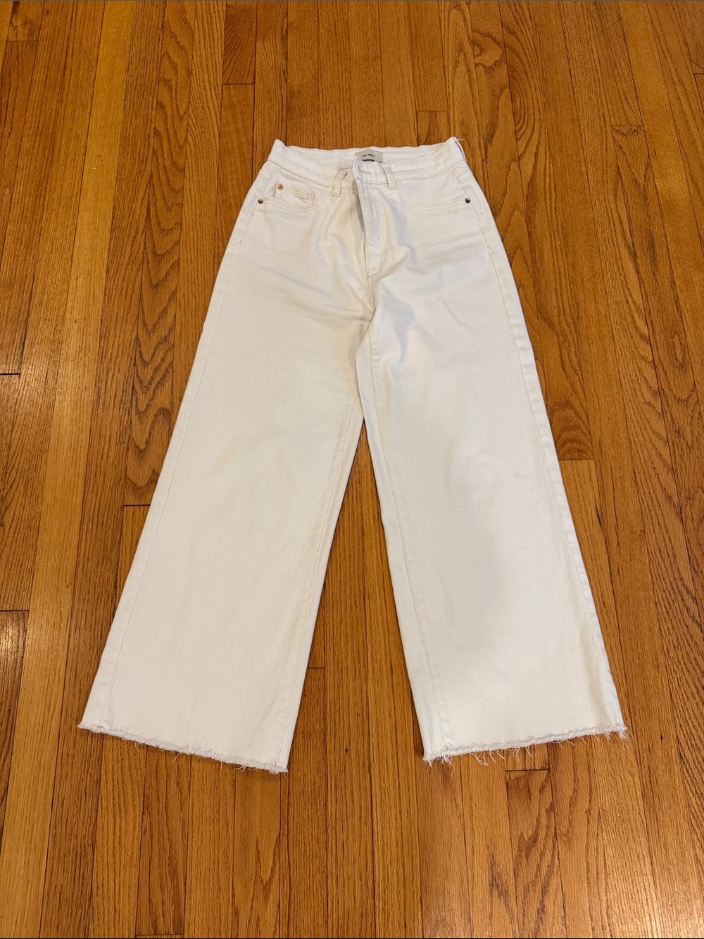 DL1961 white/cream Wide-Leg High-Rise Jeans size 26 excellent condition